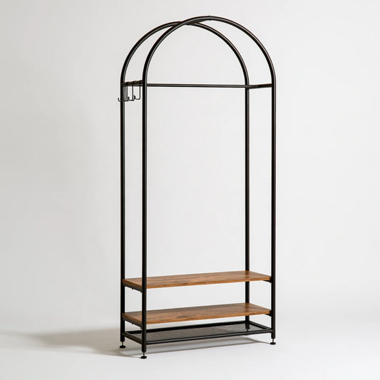 Stand appendiabiti dalle linee essenziali, colore grigio