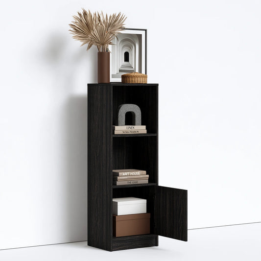 Libreria a giorno in legno, colore nero