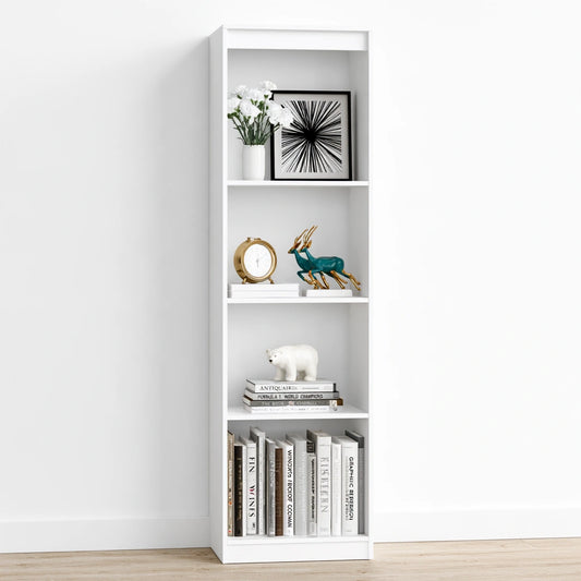 Libreria a giorno dalle linee essenziali, colore bianco