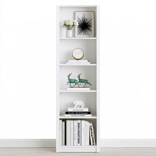 Libreria a giorno dalle linee essenziali, colore bianco